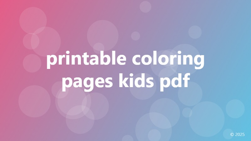 printable coloring pages kids pdf